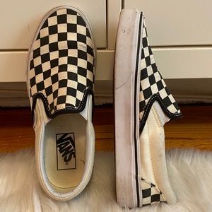 checker slip on vans